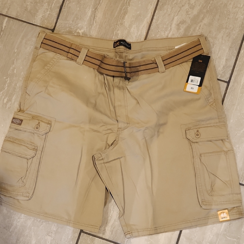 Lee Tan Cargo Shorts with Belt